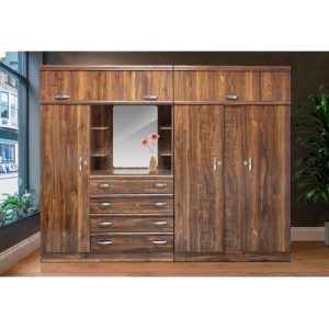 2 Piece Classic Multirobe Oak & Pecan Wardrobe