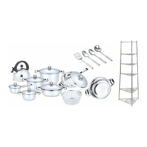 Goldair 20 Piece Pot Set with Kettle and stand