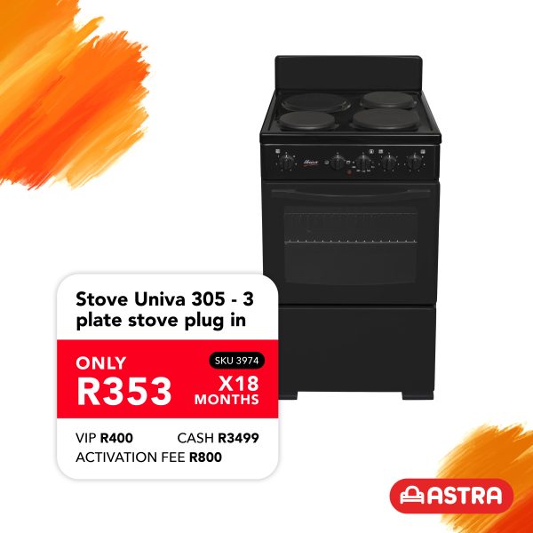 Stove Univa 305 - 3 plate stove plug in
