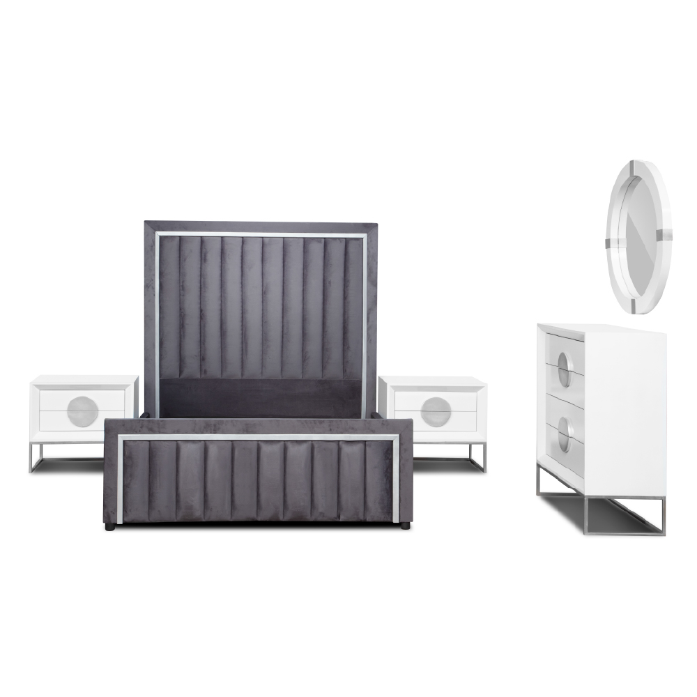 Azzano Bedroom Suite Grey - Astra Furnishers