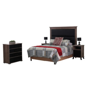 Ebony Headboard and pedestals