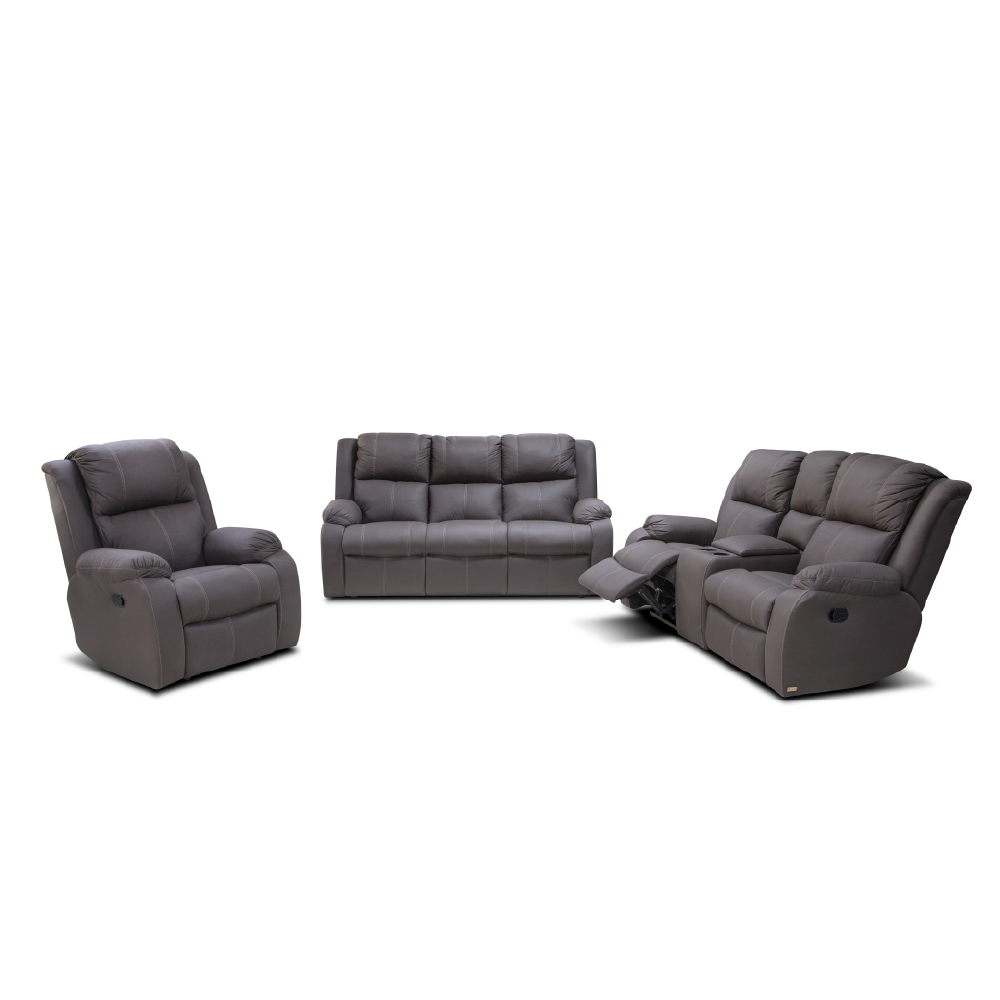 Manhattan 3 piece 3 action Recliner Lounge suite - Image 3
