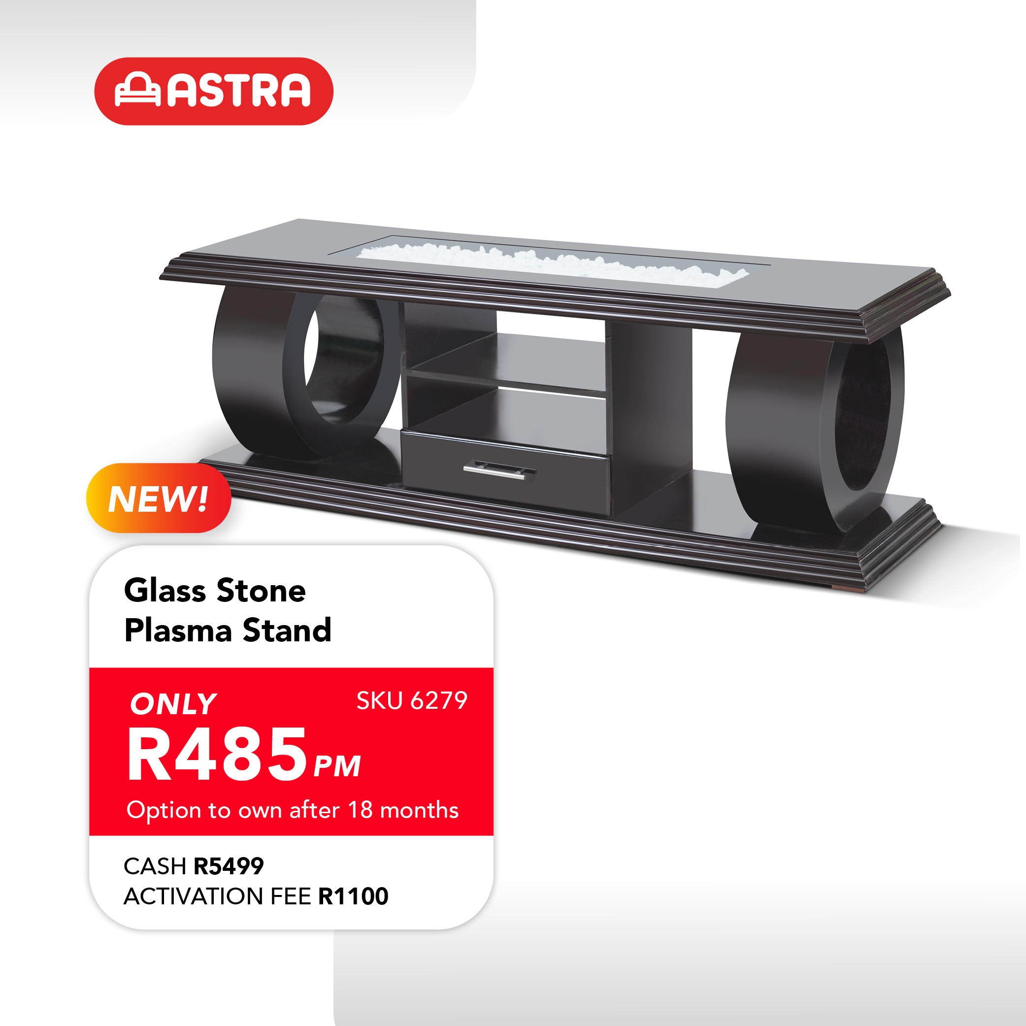 Glass Stone Plasma stand