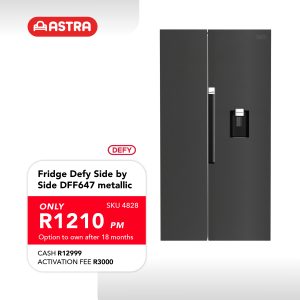 Defy DFF647 Side by Side Metallic Fridge
